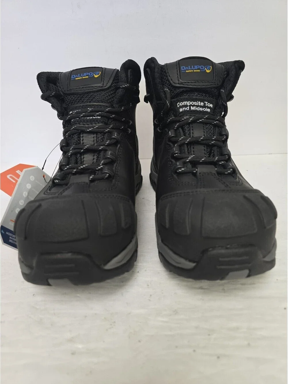 Dalupo Men's Composite Toe Waterproof Work Boot Black Gray Size 9M